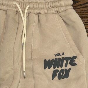 White Fox Volume 3 Sweatpants tan and gray Small